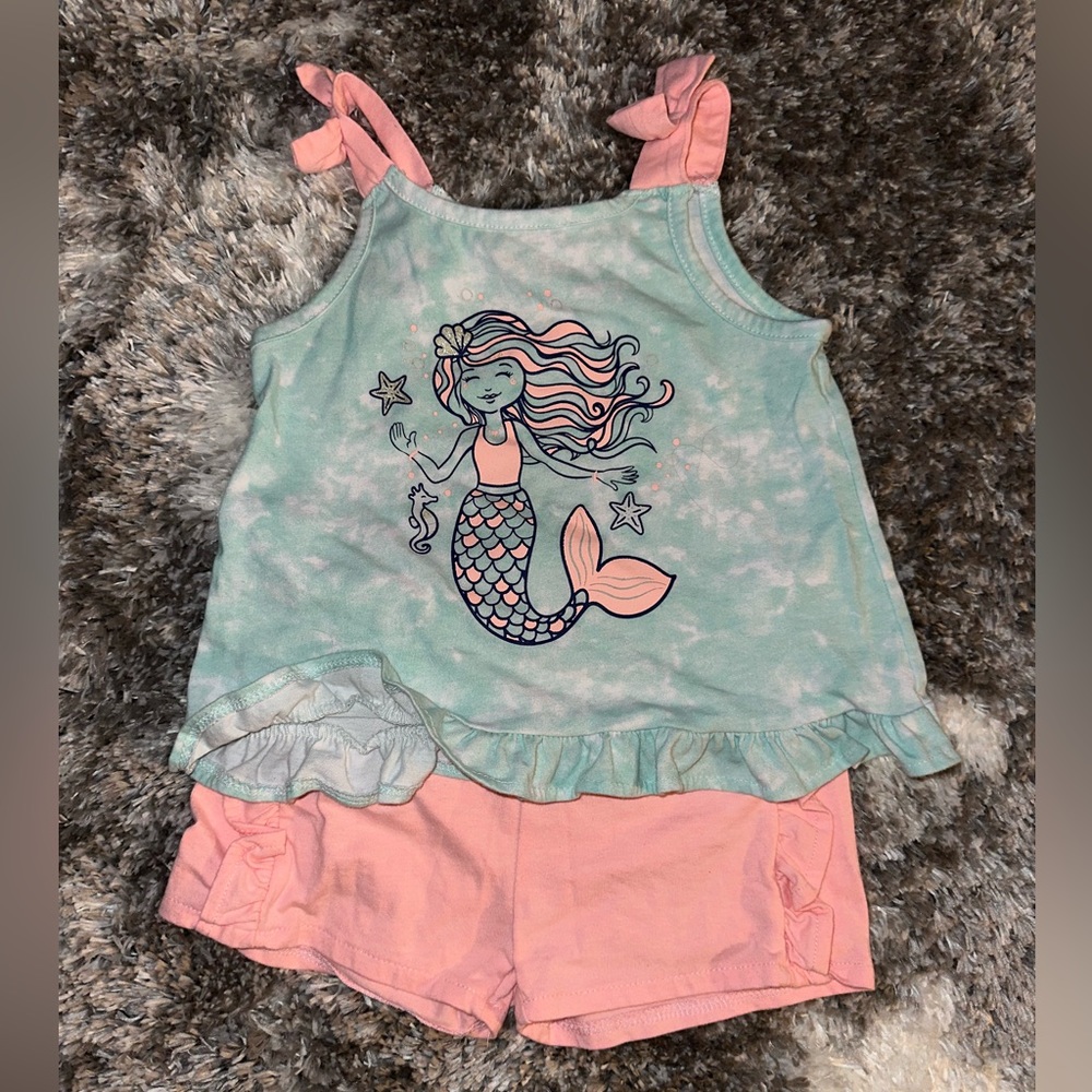 Mermaid 2-piece set. Girls size 5.